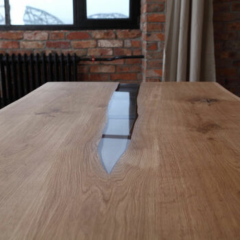 Silver Resin River Solid Wood Dining Table, 5 of 5