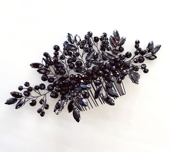 Black Crystal Decorative Hair Comb, 5 of 5