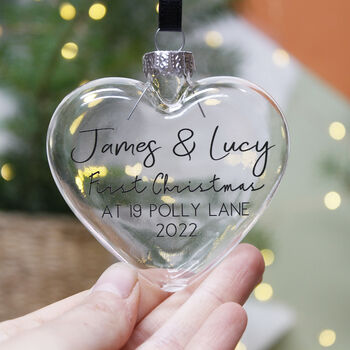 New Home First Christmas Glass Bauble, 3 of 4