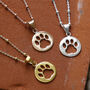 Sterling Silver Paw Print Necklace, thumbnail 2 of 8