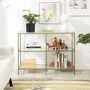 Console Table With Three Tempered Glass Shelves, thumbnail 1 of 6