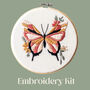 Butterfly Hand Embroidery Kit, thumbnail 1 of 6