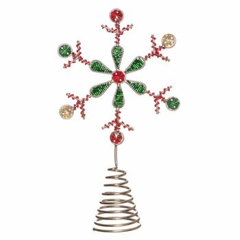Traditional Red And Green Handmade Tree Topper, 2 of 6