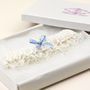 Wedding Garter 'Something Blue' Embroidered Tulle, thumbnail 2 of 5
