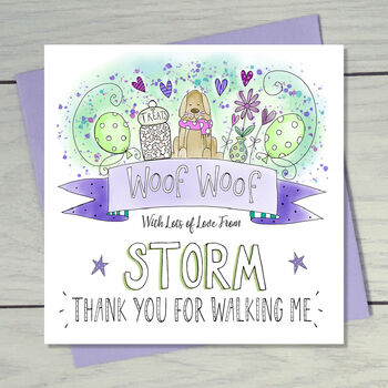 Thank You From The Dog Personalised Greeting Card, 2 of 12