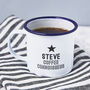 Coffee Connoisseur Enamel Personalised Mug, thumbnail 1 of 3