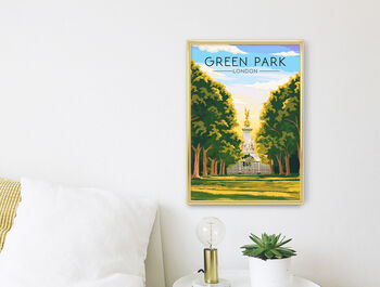 Green Park London Travel Poster Art Print, 3 of 8