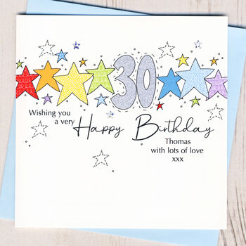 Personalised Starry 40th Birthday Card, 2 of 3