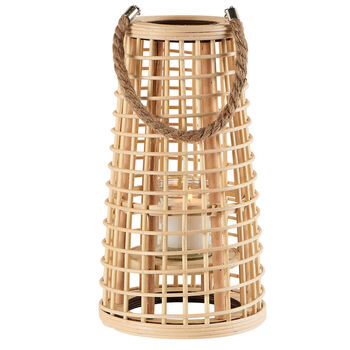 Roche Rattan Lantern With Rope Handle, 2 of 4