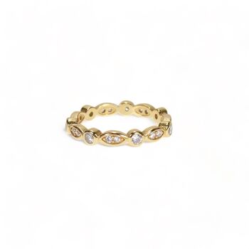 Classic Eternity Rings, Cz, Gold Vermeil On 925 Silver, 7 of 11
