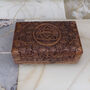 Gothic Wooden Gift; Floral Triquetra Carved Box, thumbnail 1 of 5