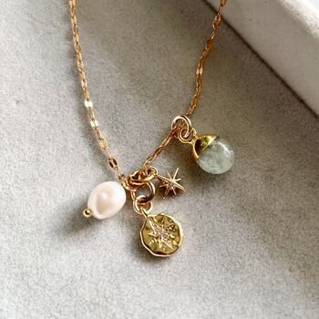 Tumbled Birthstone Multi Charm Necklace, 4 of 12