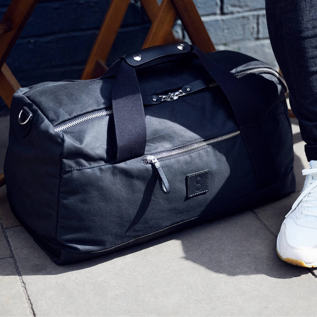 canvas leather holdall