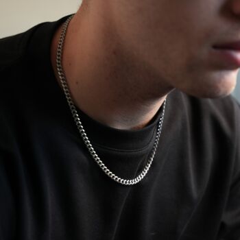 Silver Matte Stainless Steel 5mm Chain Necklace, 5 of 9