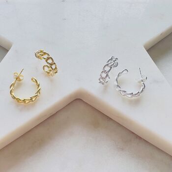 Chain Style Hoop Earrings, 2 of 6