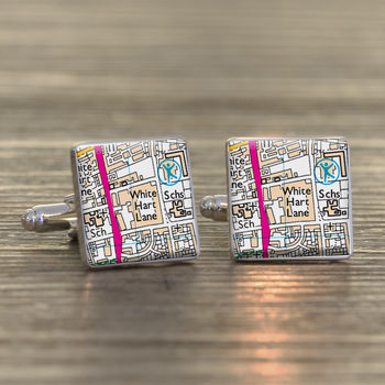 Favourite Place Football Stadium Map Cufflinks For Dad, 8 of 12