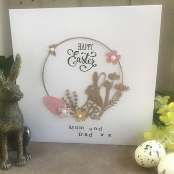 Personalised Easter Bunny Circle Card, 2 of 3