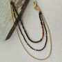 Mens Tiger Eye And Black Onyx Brass Wallet Chain Holder, thumbnail 2 of 3