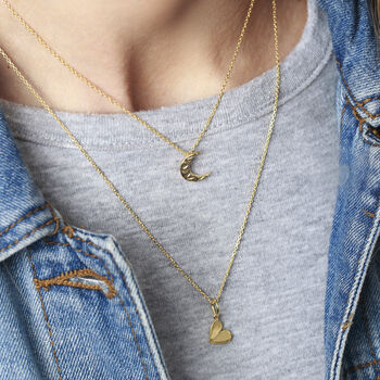 Crescent Moon Necklace In Silver Or 18ct Gold Vermeil, 6 of 8
