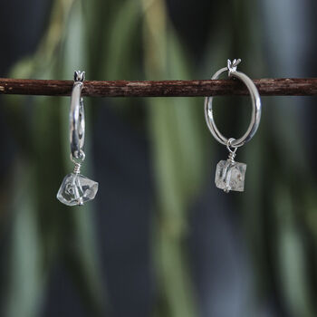 Herkimer Diamond Icicle Hoop Earrings, 3 of 7