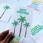 Happy Christmas Palm Trees Greeting Card, thumbnail 1 of 4