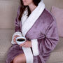 Super Soft Sherpa Style Dressing Gown, thumbnail 2 of 10