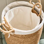 Cotton Lined Woven Seagrass Storage Basket, thumbnail 2 of 5