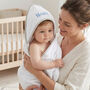 Personalised Baby Hooded Towel With Mink Trim, thumbnail 1 of 6