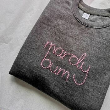 Mardy Bum Hand Embroidered Unisex Sweatshirt, 2 of 4