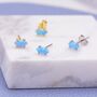 Sterling Silver Tiny Opal Marquise Stud Earrings, thumbnail 3 of 8