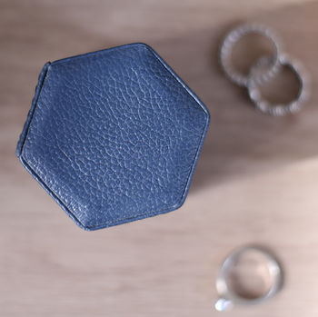 Hexagonal Leather Ring Box Two Colours, 6 of 11