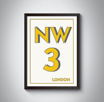 Nw3 Camden London Typography Postcode Print, 3 of 10