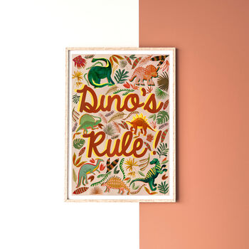Dino's Rule Kids Wall Art Print, 2 of 10