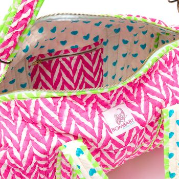 Quilted Weekend Bag | Neon Pink, 3 of 3