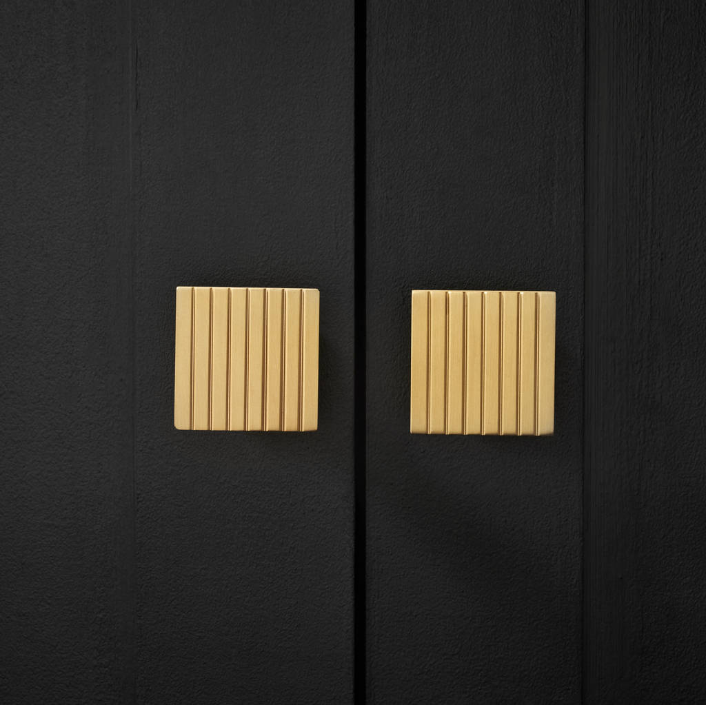 Solid Brass Striped Wardrobe Door Handles By Pushka Home
