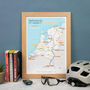 Personalised Scratch Off Netherlands Cycle Routes Print, thumbnail 5 of 6