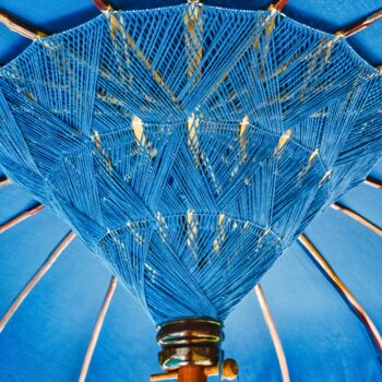Handmade Balinese Garden Parasol – Coastal Blue, 3 of 4