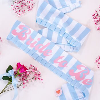 Retro Style Ruffle Personalised Hen Party Sash, 2 of 3