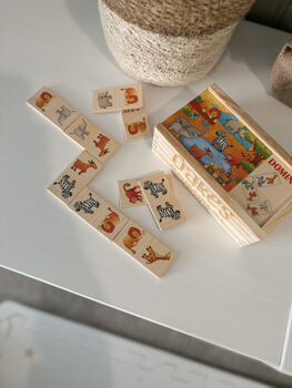 Personalised Safari Wooden Domino Toy Set, 4 of 9