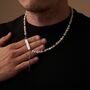 Silver Beaded Freshwater Pearl Necklace Chain For Men And Women, thumbnail 7 of 11