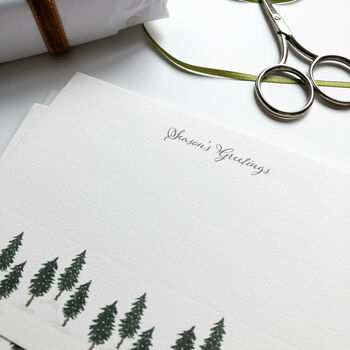 Christmas Pine Forest Hand Illustrated Flatnotes, 3 of 4