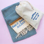 Nordic Herringbone Cotton Throw Blanket, thumbnail 4 of 12