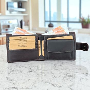 Personalised Handmade Leather Wallet For Christmas Gift, 2 of 12