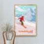 Grindelwald Ski Resort Switzerland Travel Poster Print, thumbnail 5 of 8