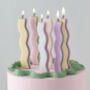 Six Pastel Wave Celebration Candles, thumbnail 1 of 2