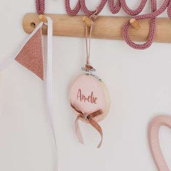 Pink Girls Name Sign Personalised New Baby Gift, 5 of 5