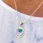 Infinity Universe Turquoise Silver Necklace, thumbnail 2 of 12