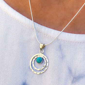 Infinity Universe Turquoise Silver Necklace, 2 of 12