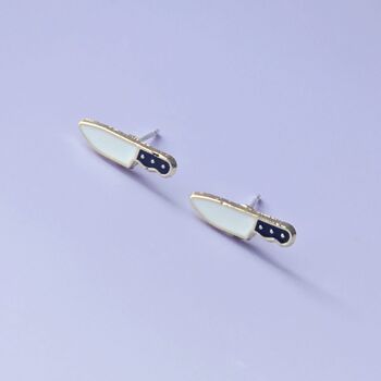 Enamel Horror Stabby Stud Earrings, 2 of 3