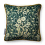 Luxury Velvet Cushion With Piping Spring Forest Green And Gold, thumbnail 1 of 5